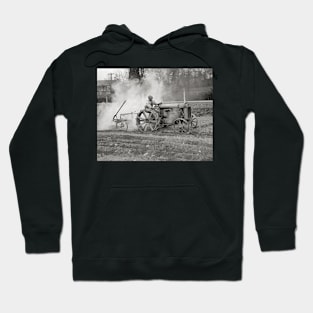 Farmer Driving Tractor, 1937. Vintage Photo Hoodie